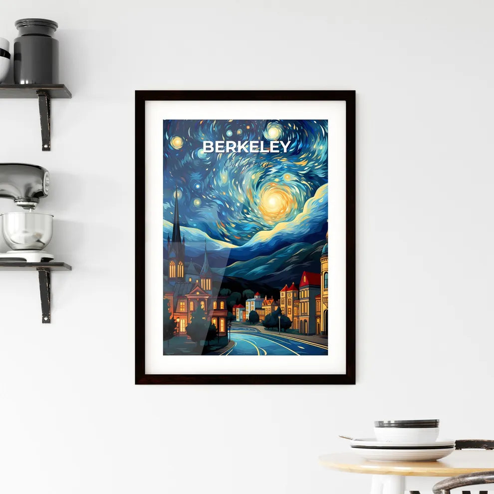 Berkeley, California, A Poster of a colorful night sky over a town Default Title