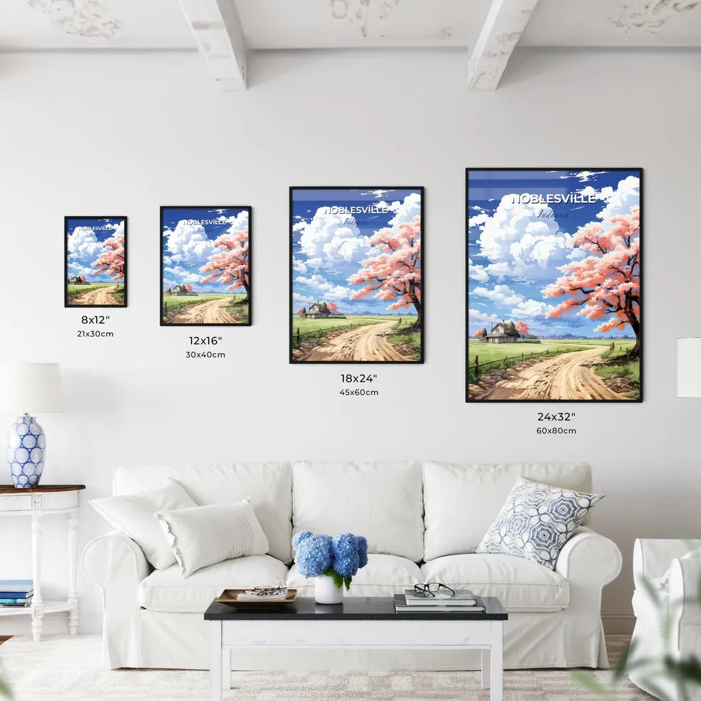 Noblesville, Indiana, A Poster of a tree in a field with a house in the background Default Title