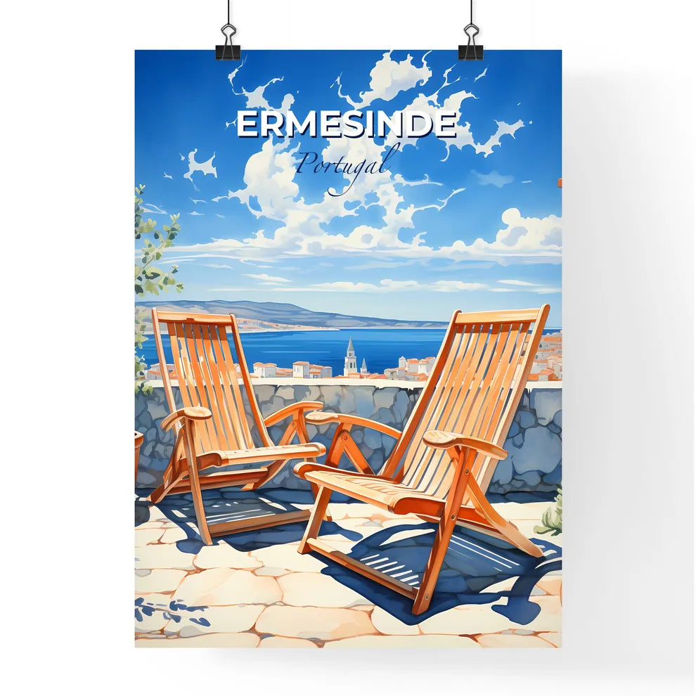 Ermesinde, Portugal, A Poster of two chairs on a patio overlooking a city Default Title