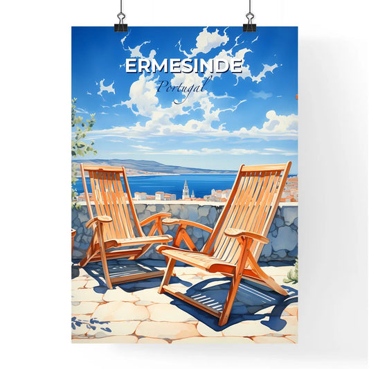 Ermesinde, Portugal, A Poster of two chairs on a patio overlooking a city Default Title