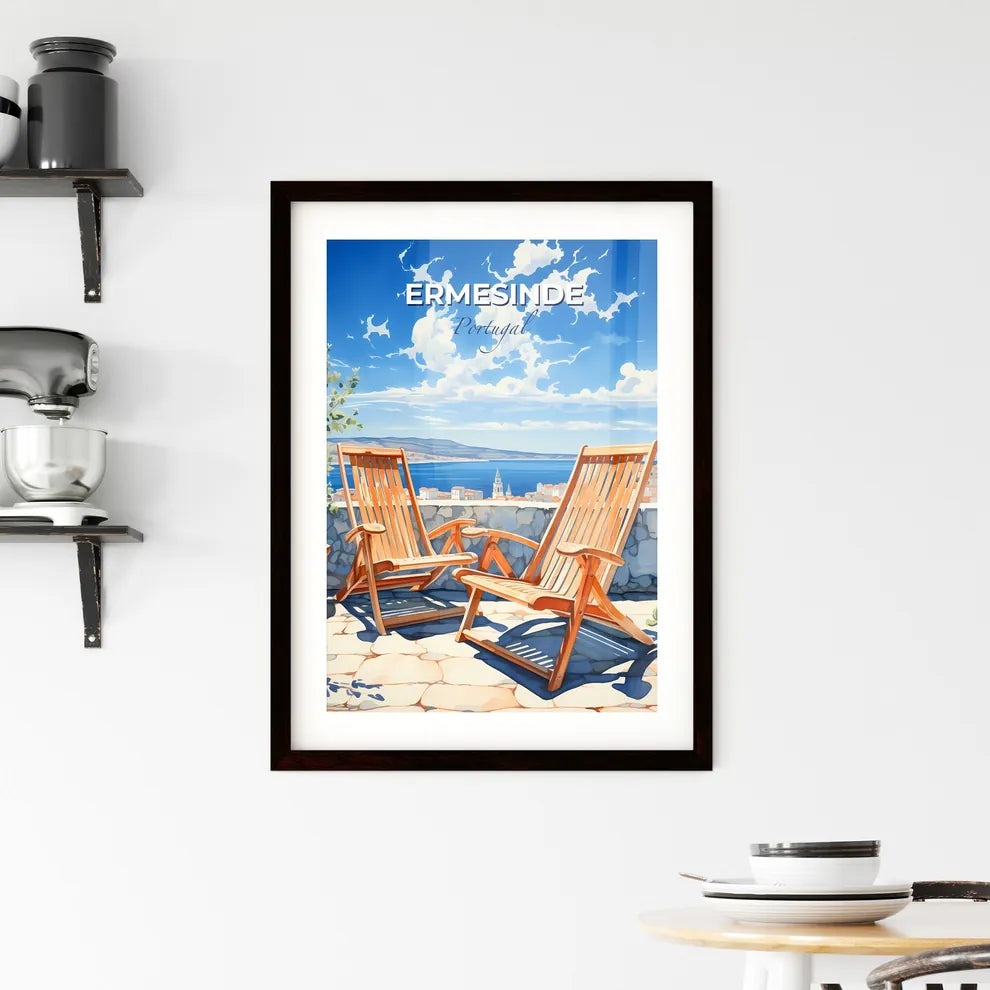 Ermesinde, Portugal, A Poster of two chairs on a patio overlooking a city Default Title