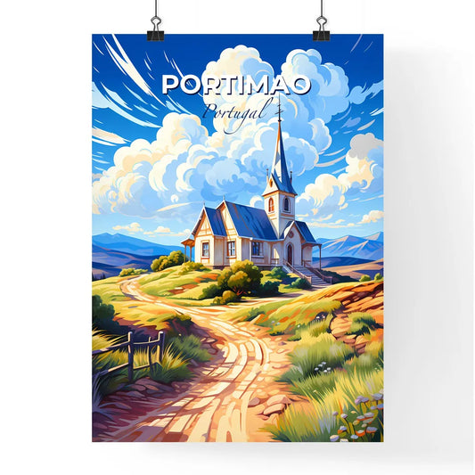 Portimao, Portugal, A Poster of a church on a hill Default Title