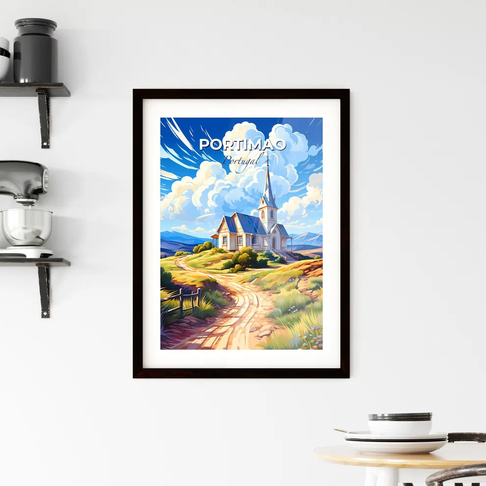 Portimao, Portugal, A Poster of a church on a hill Default Title