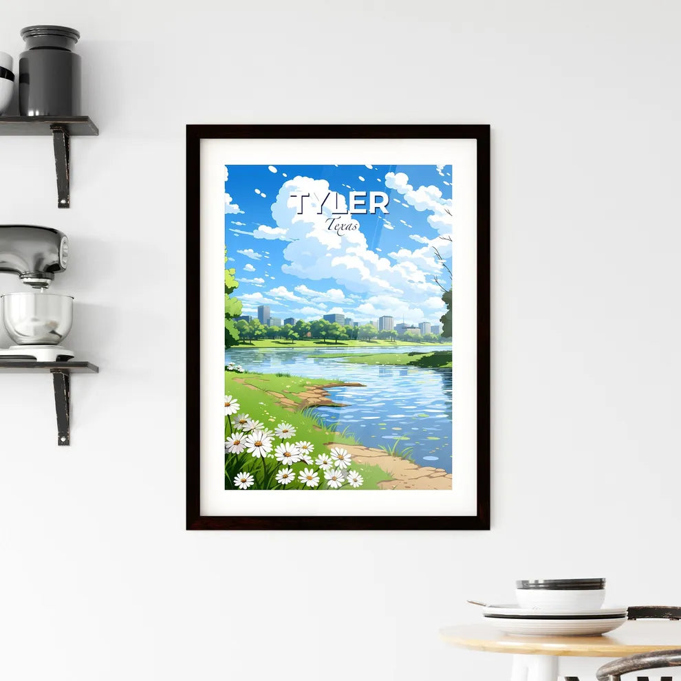 Tyler, Texas, A Poster of a river with flowers and trees Default Title