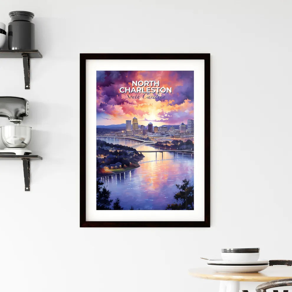 North Charleston, South Carolina, A Poster of a river with a bridge and a city in the distance Default Title