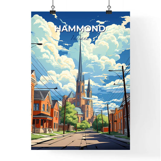 Hammond, Indiana, A Poster of a street with a church and buildings Default Title