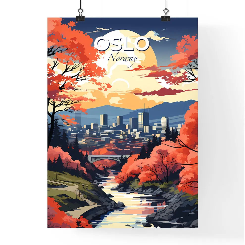 Oslo, Norway, A Poster of a river running through a city Default Title