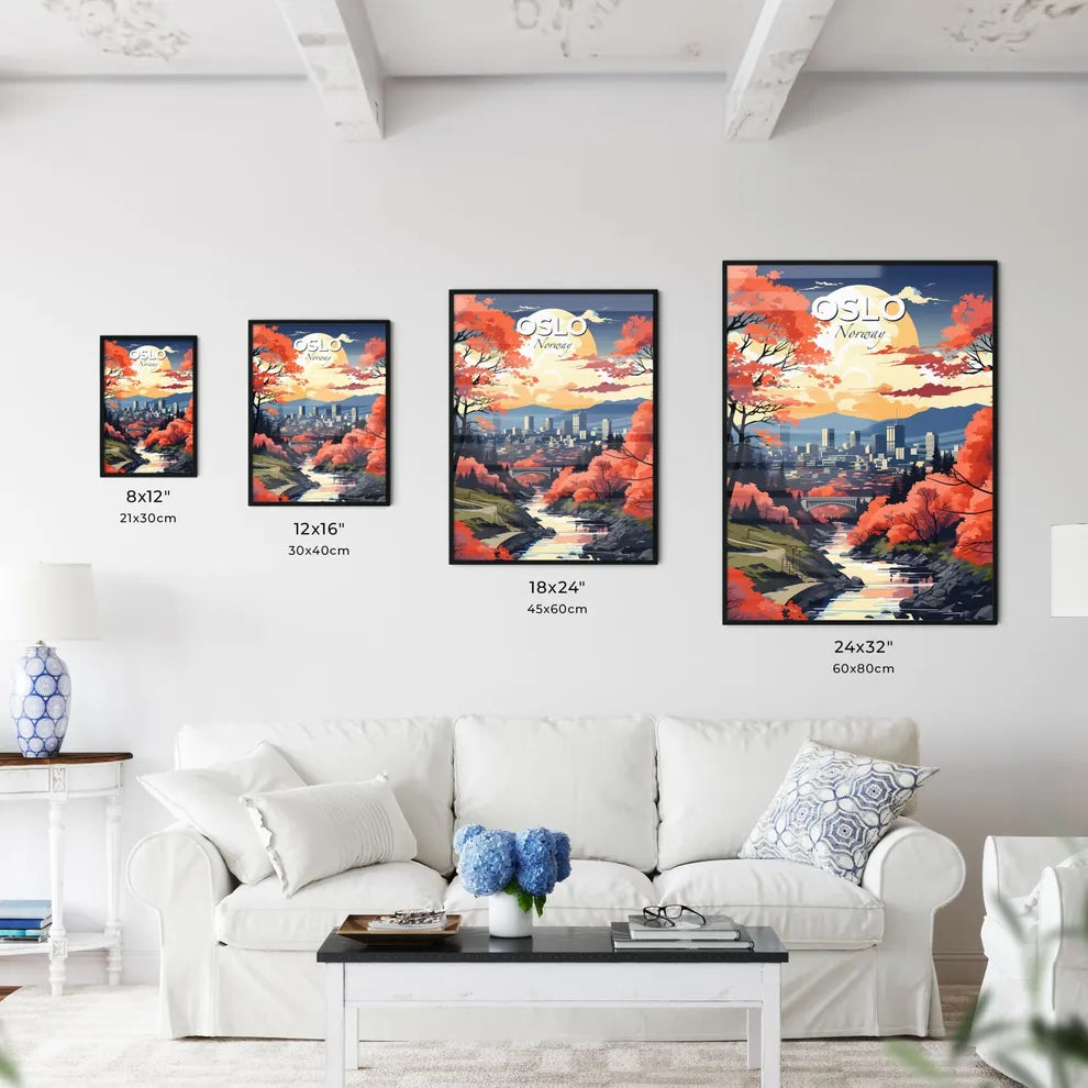 Oslo, Norway, A Poster of a river running through a city Default Title
