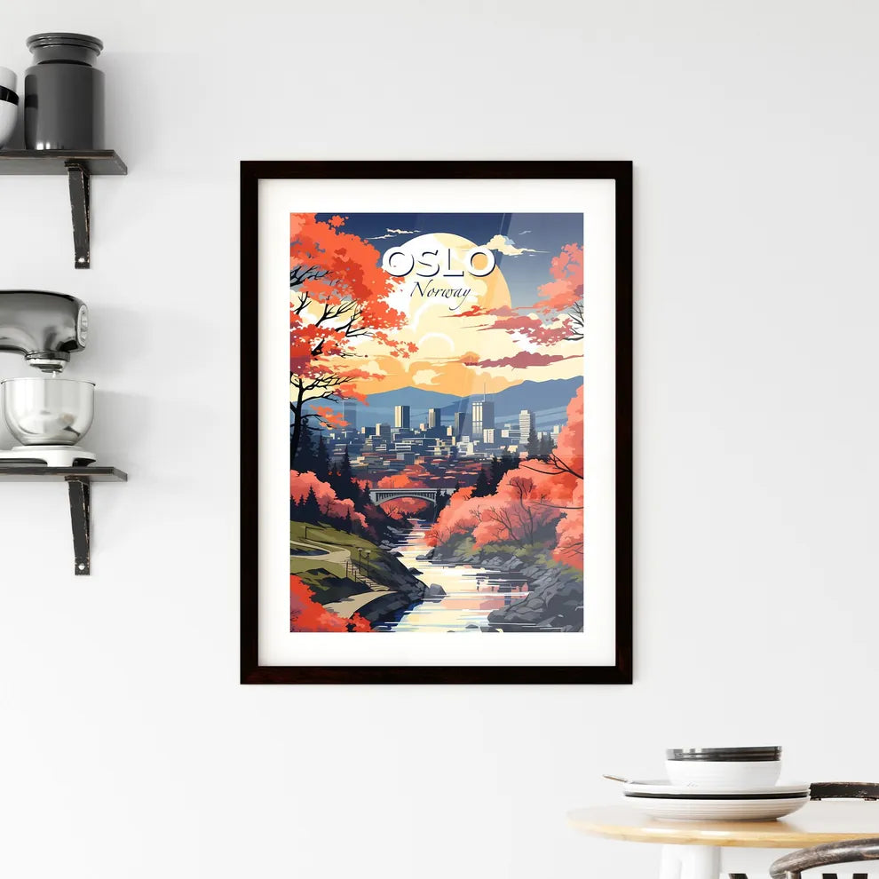 Oslo, Norway, A Poster of a river running through a city Default Title