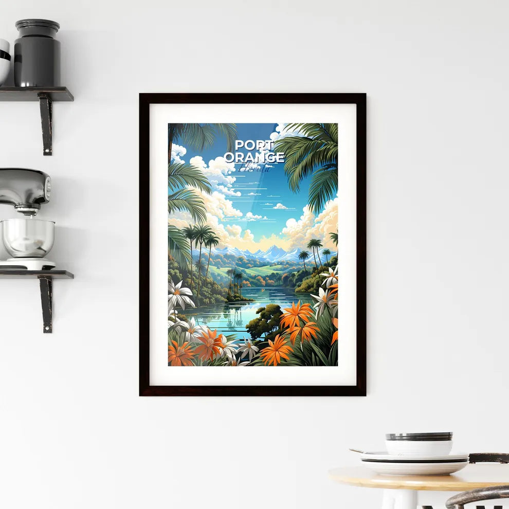 Port Orange, Florida, A Poster of a river with trees and flowers Default Title
