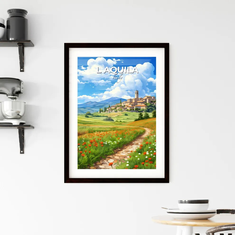 L Aquila, Italy, A Poster of a path leading to a village Default Title