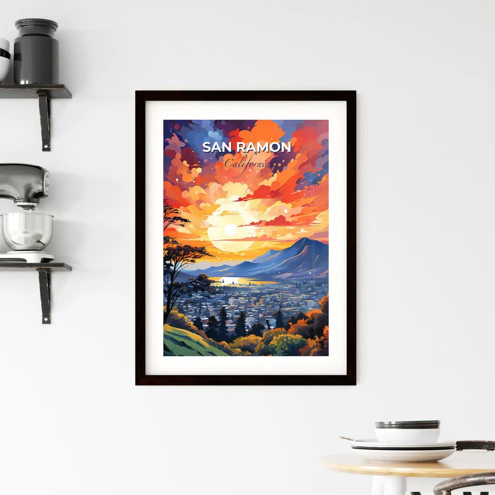 San Ramon, California, A Poster of a colorful sunset over a city Default Title