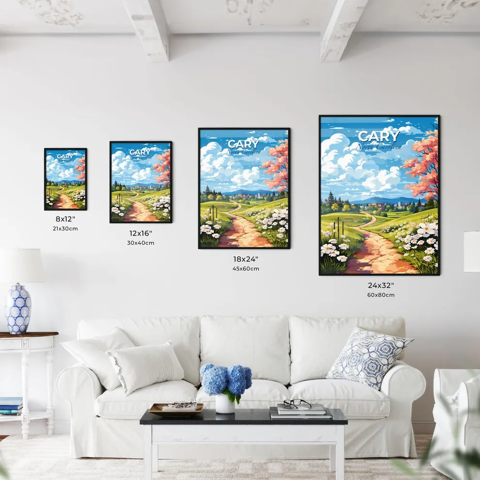 Cary, North Carolina, A Poster of a path through a field of flowers Default Title
