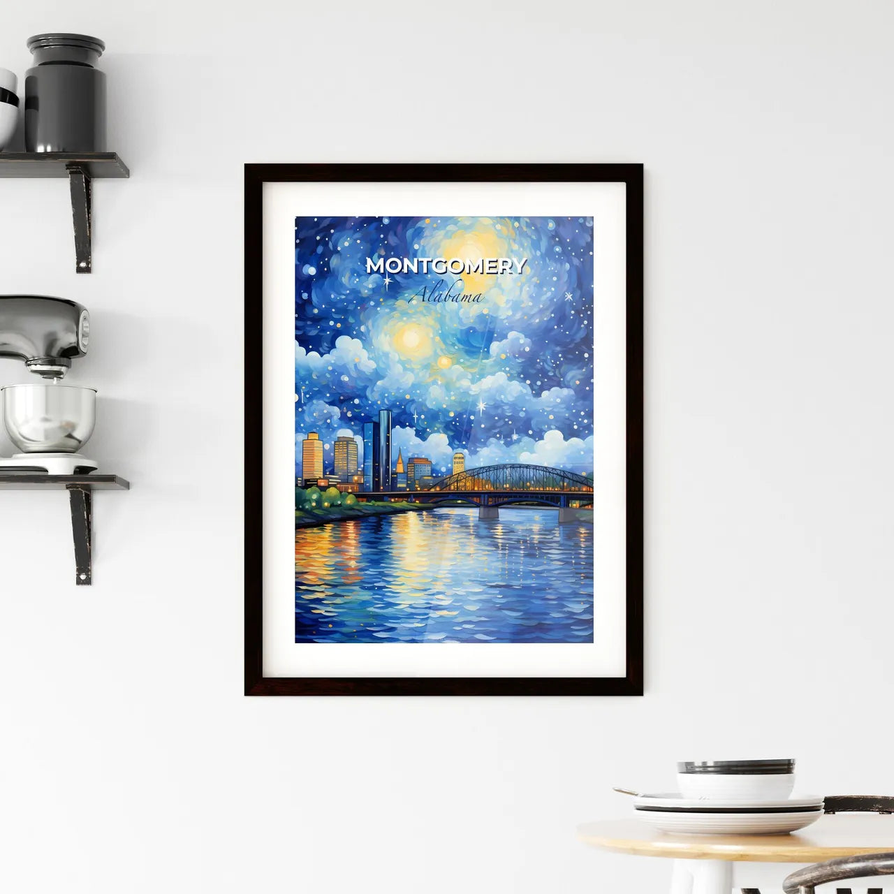 Montgomery, Alabama, A Poster of a bridge over a river with a city in the background Default Title