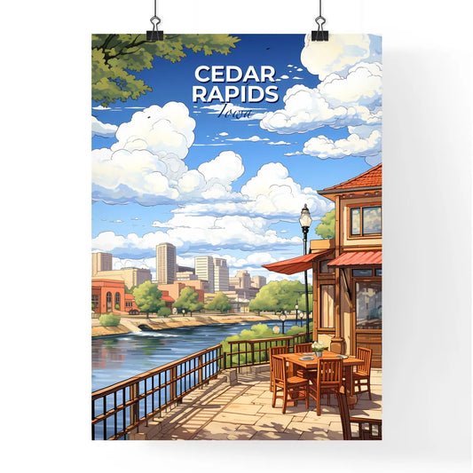 Cedar Rapids, Iowa, A Poster of a building with a river and city in the background Default Title