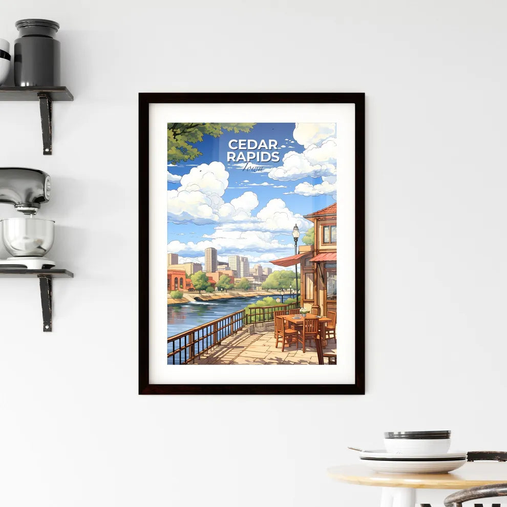 Cedar Rapids, Iowa, A Poster of a building with a river and city in the background Default Title