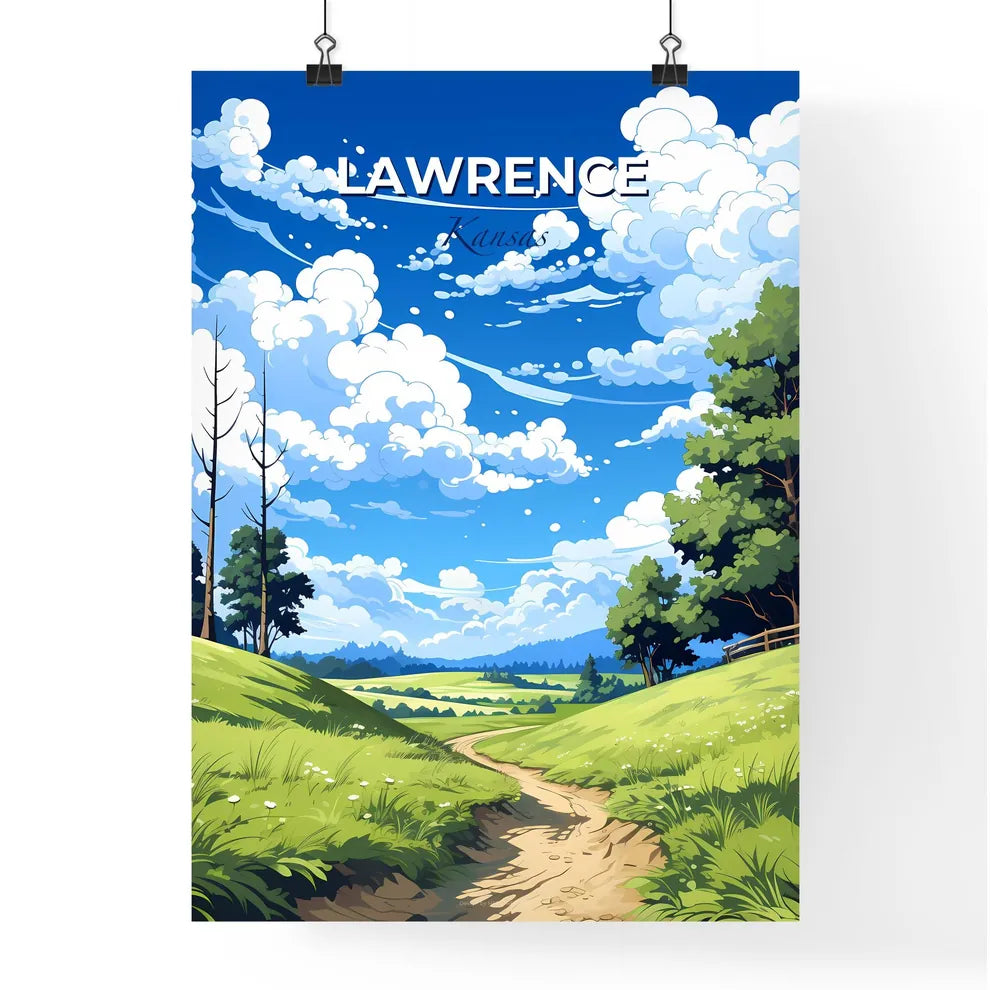 Lawrence, Kansas, A Poster of a landscape with a dirt road and trees Default Title