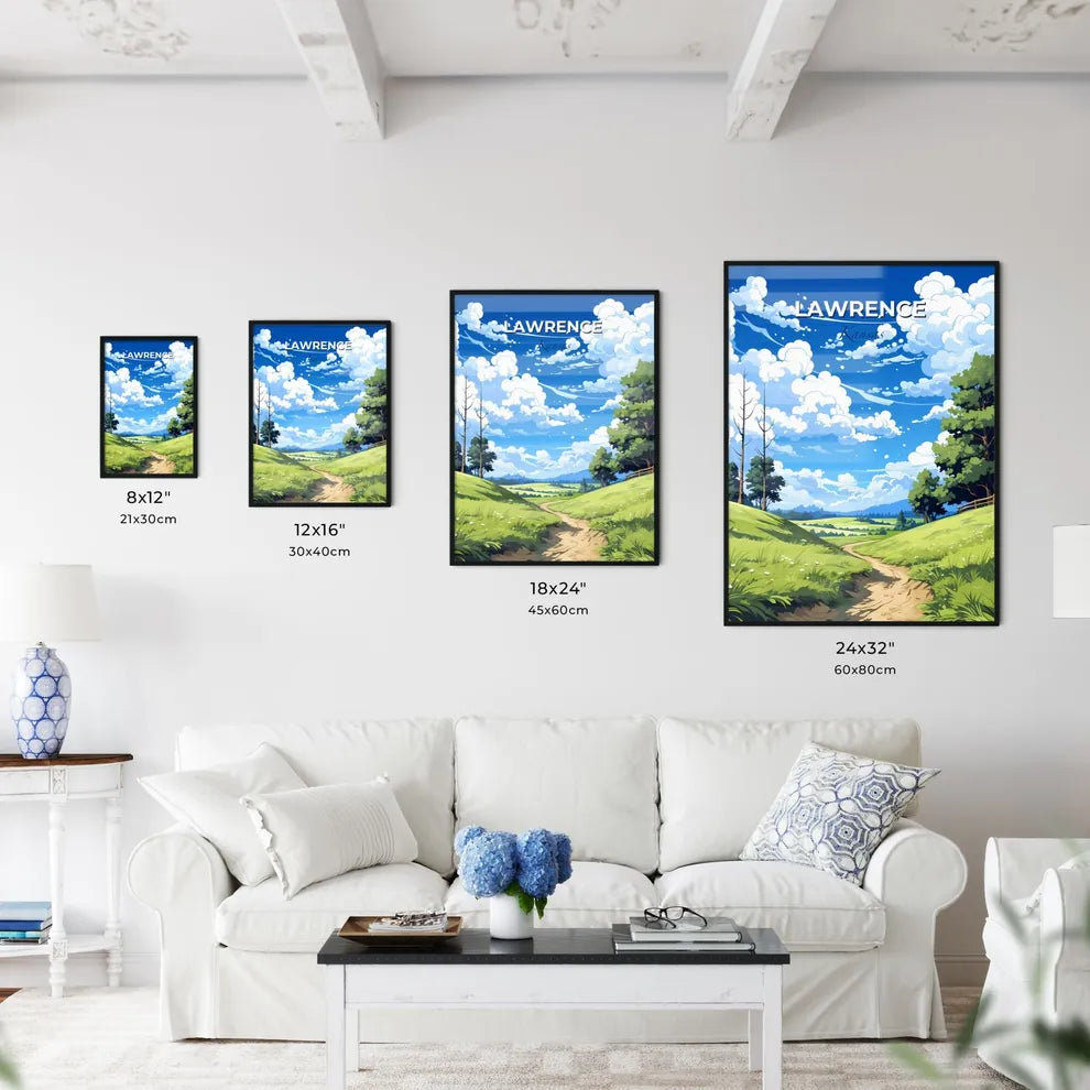 Lawrence, Kansas, A Poster of a landscape with a dirt road and trees Default Title