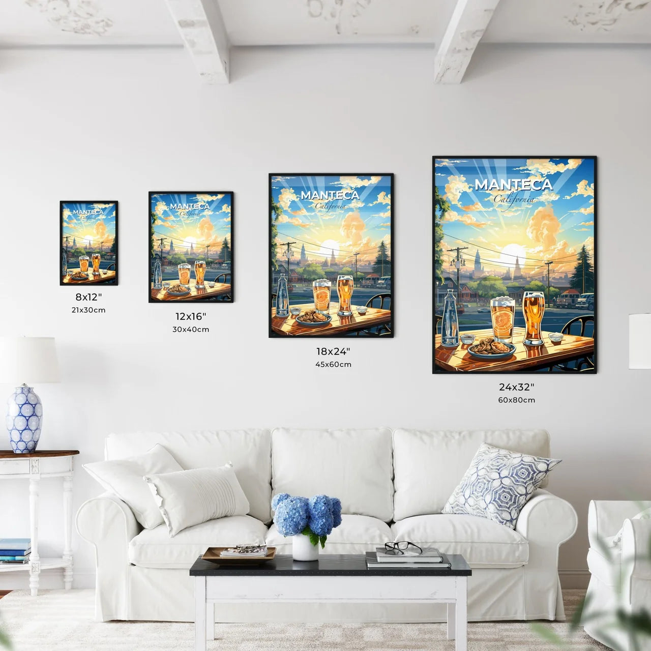 Manteca, California, A Poster of a table with drinks and snacks on it Default Title