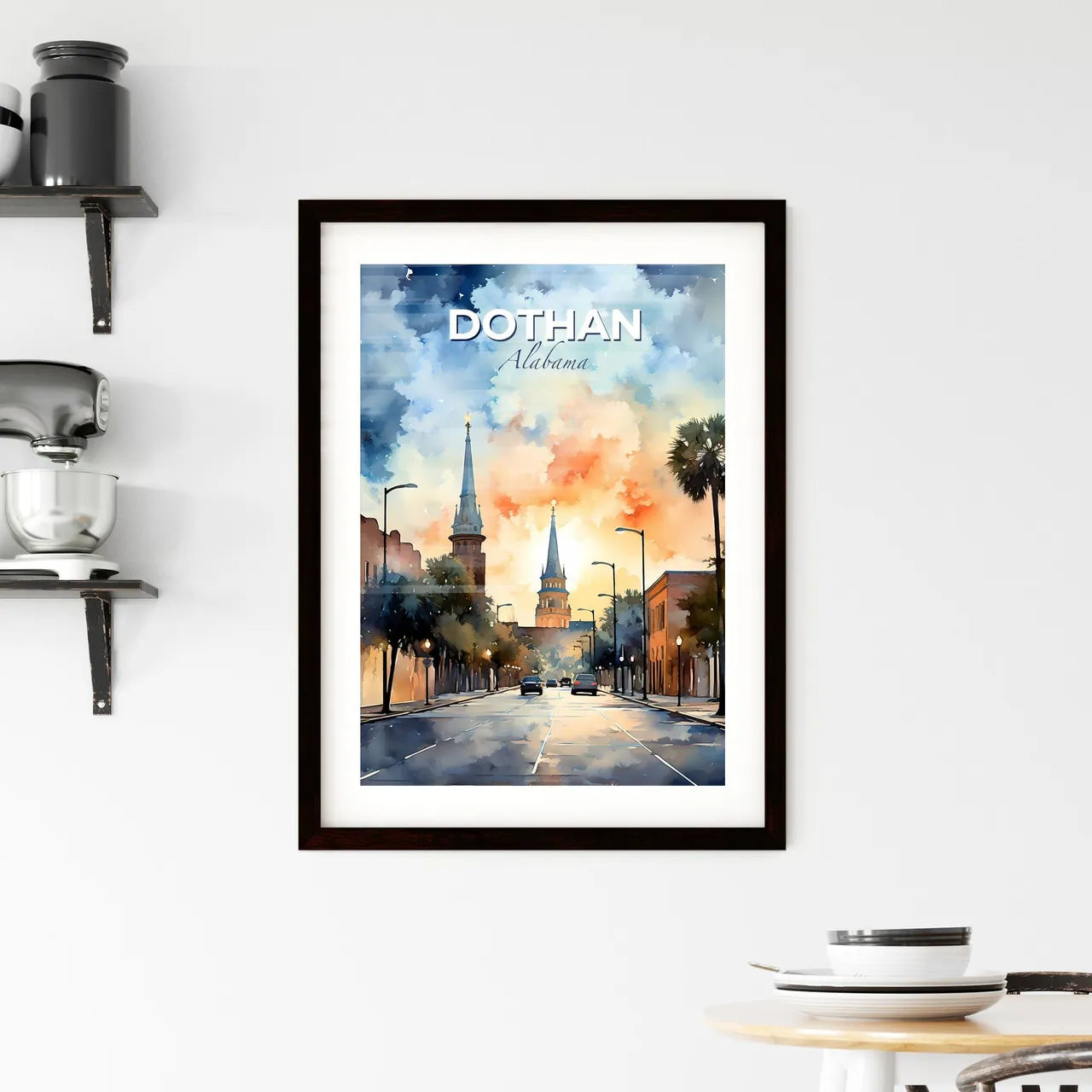 Dothan, Alabama, A Poster of a street with cars and trees on it Default Title