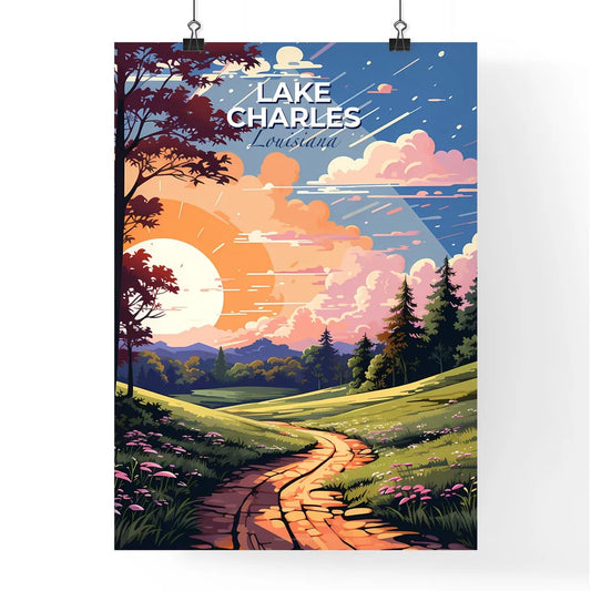 Lake Charles, Louisiana, A Poster of a landscape with a path and trees Default Title