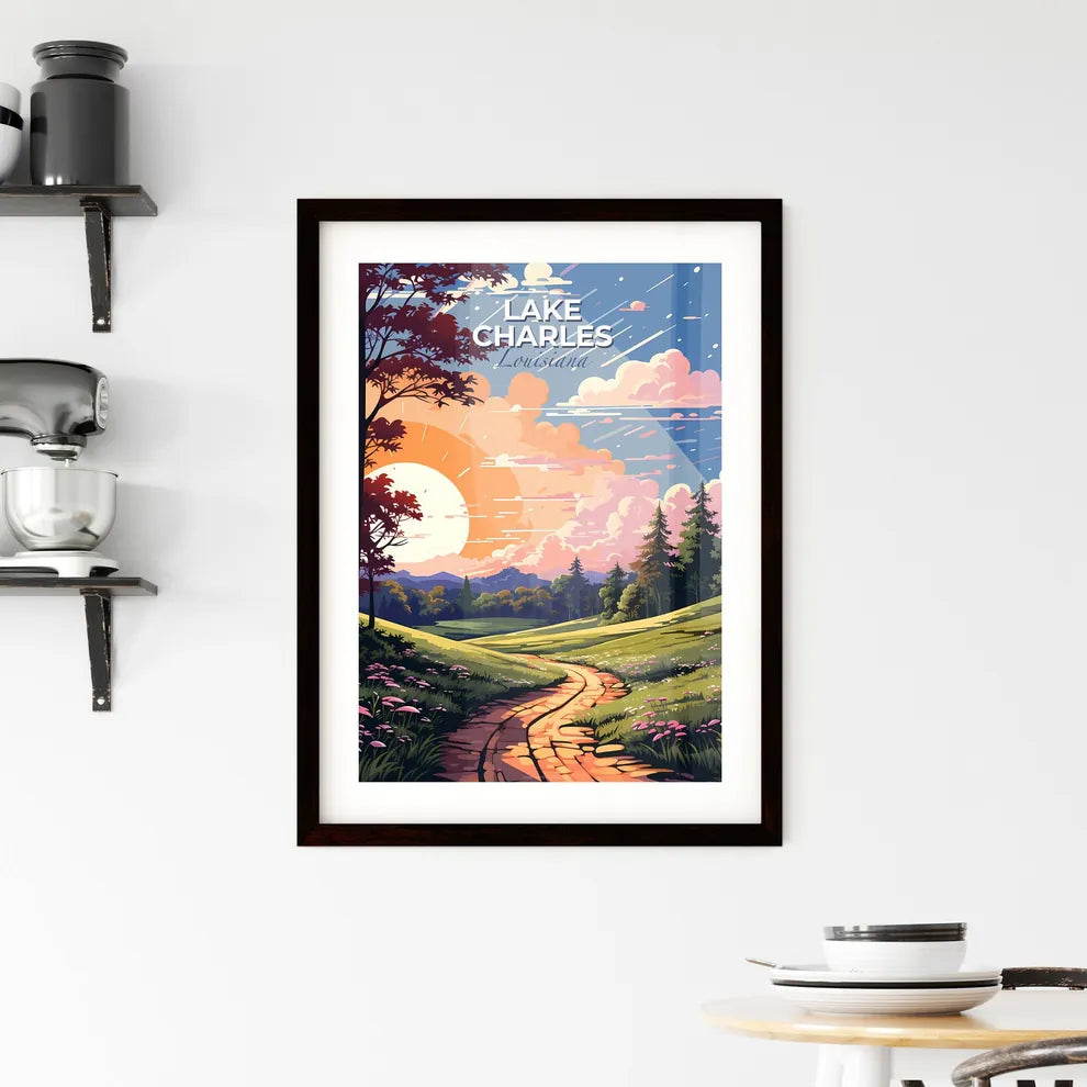 Lake Charles, Louisiana, A Poster of a landscape with a path and trees Default Title