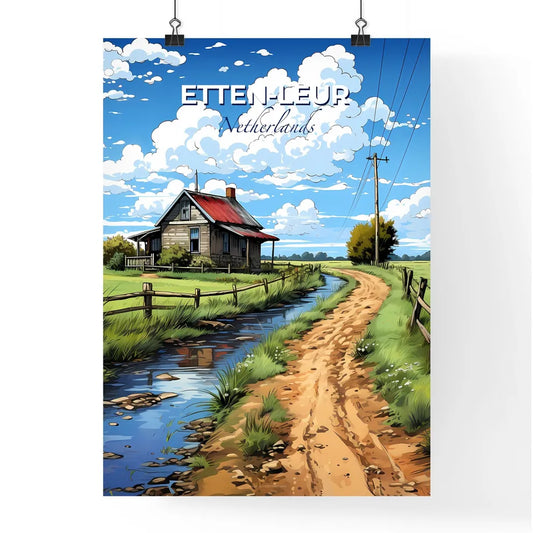 Etten-Leur, Netherlands, A Poster of a house next to a stream Default Title