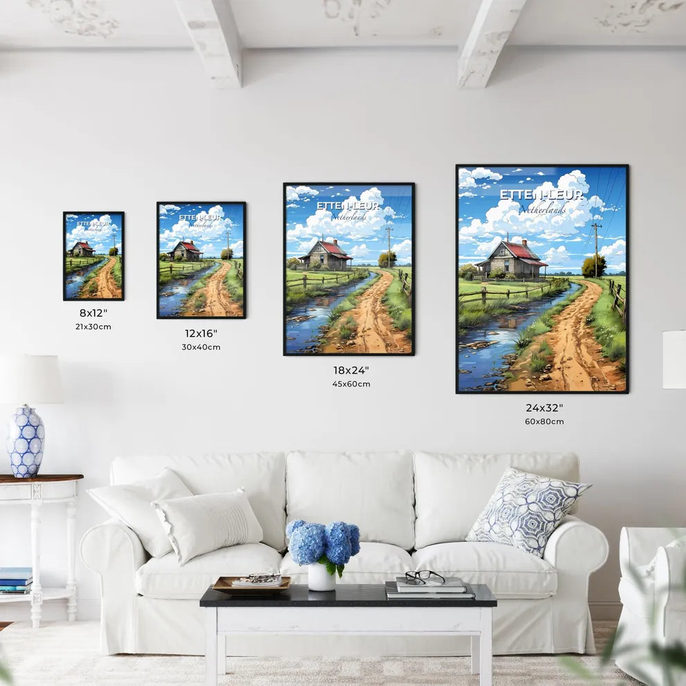 Etten-Leur, Netherlands, A Poster of a house next to a stream Default Title