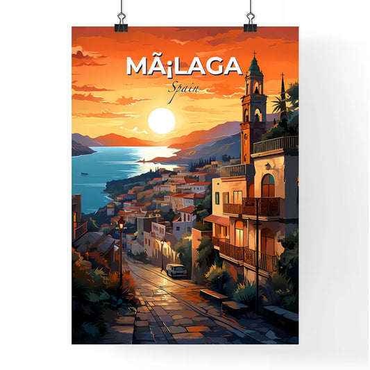 Mã¡Laga, Spain, A Poster of a sunset over a town Default Title