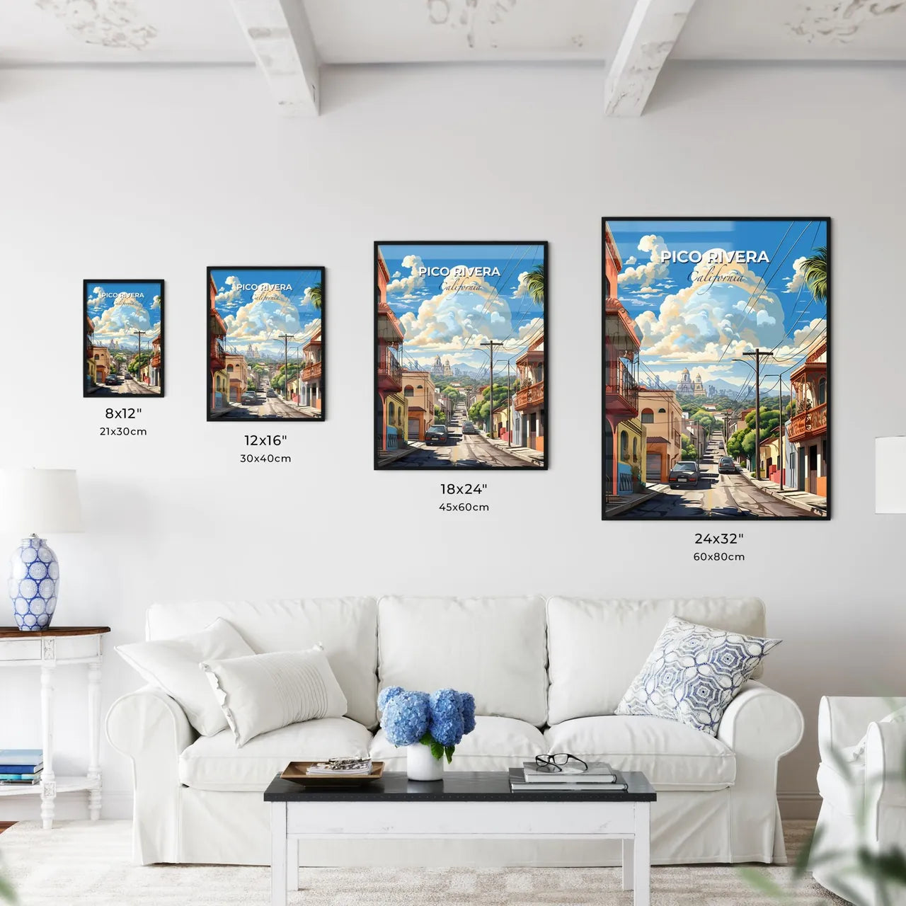 Pico Rivera, California, A Poster of a street with cars and buildings Default Title