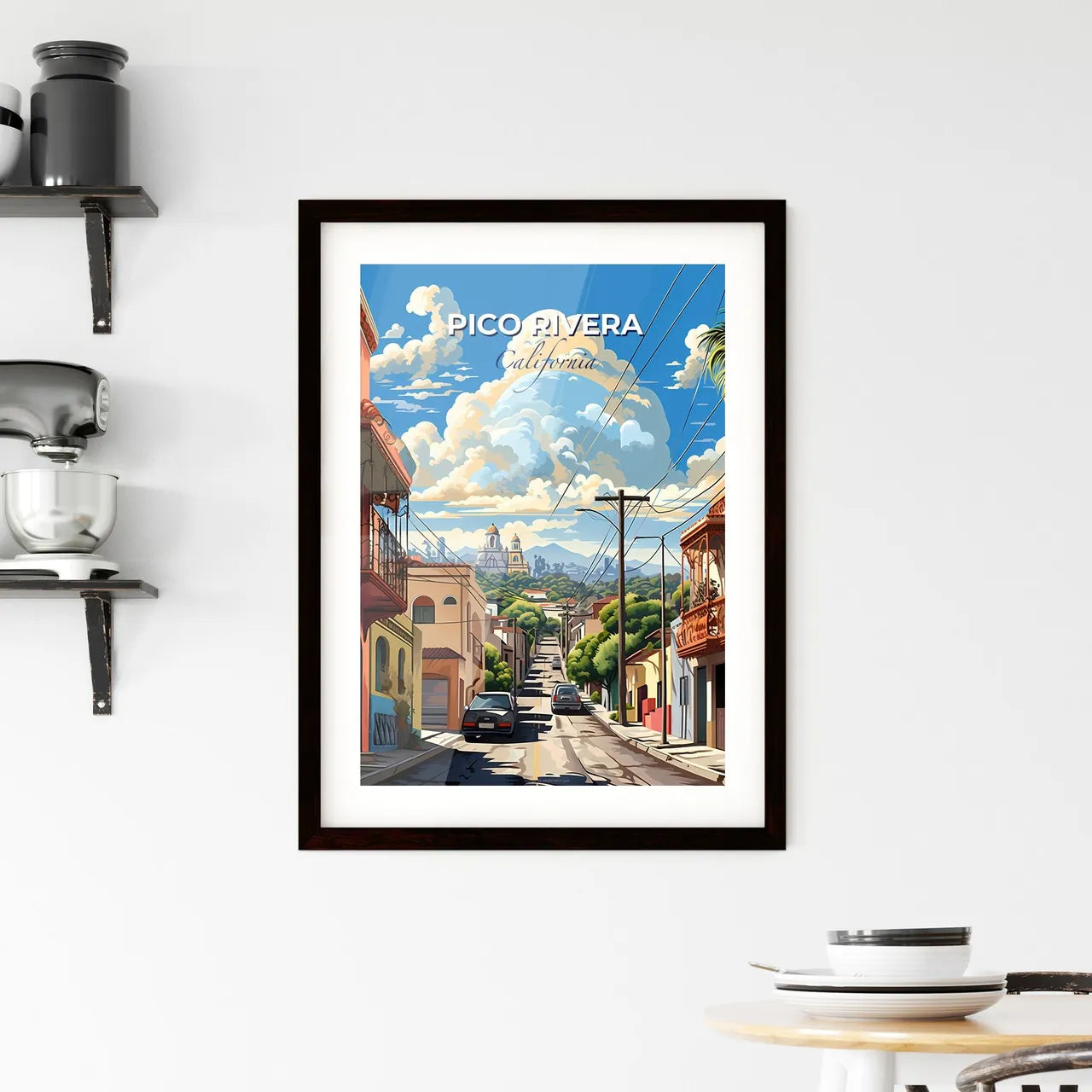 Pico Rivera, California, A Poster of a street with cars and buildings Default Title