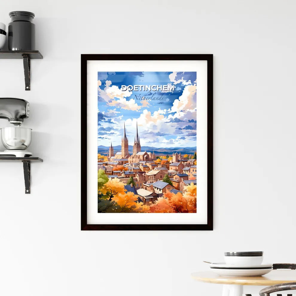 Doetinchem, Netherlands, A Poster of a city with towers and trees Default Title