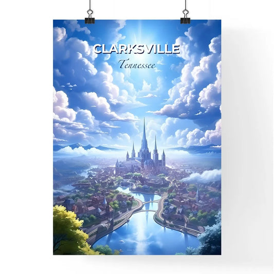 Clarksville, Tennessee, A Poster of a city with a castle and a river Default Title