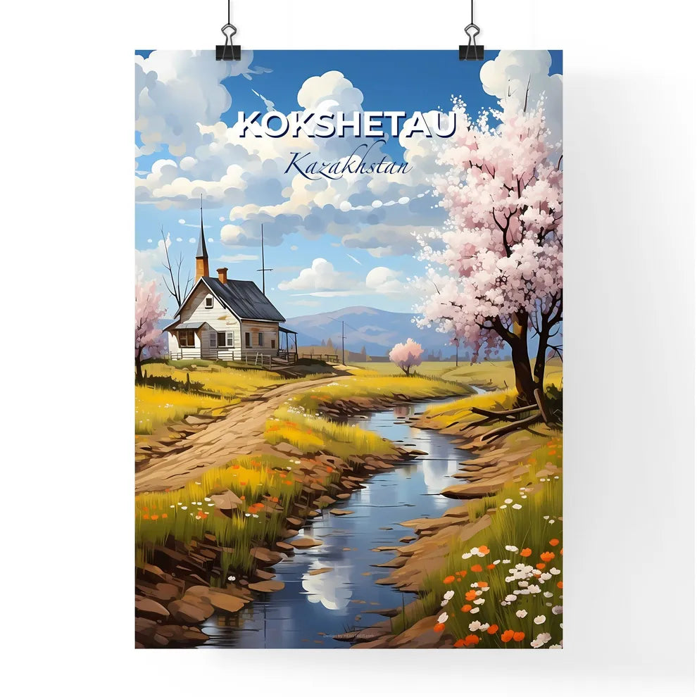 Kokshetau, Kazakhstan, A Poster of a house by a river Default Title