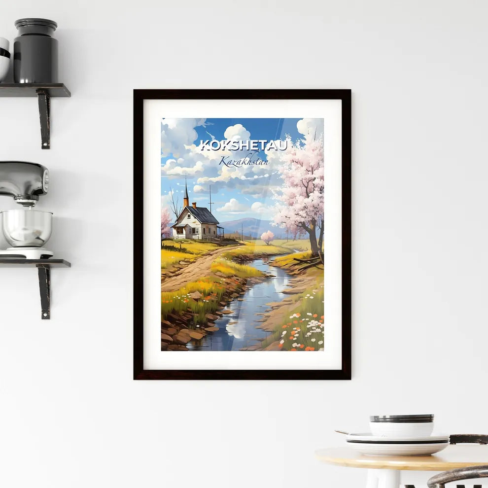 Kokshetau, Kazakhstan, A Poster of a house by a river Default Title