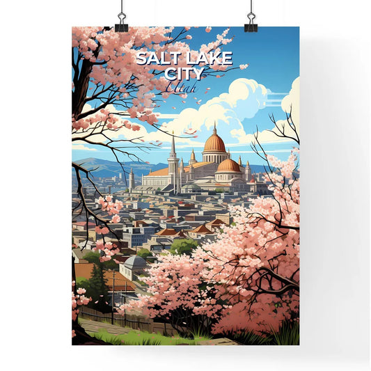 Salt Lake City, Utah, A Poster of a city with a dome and a building with a dome on top Default Title
