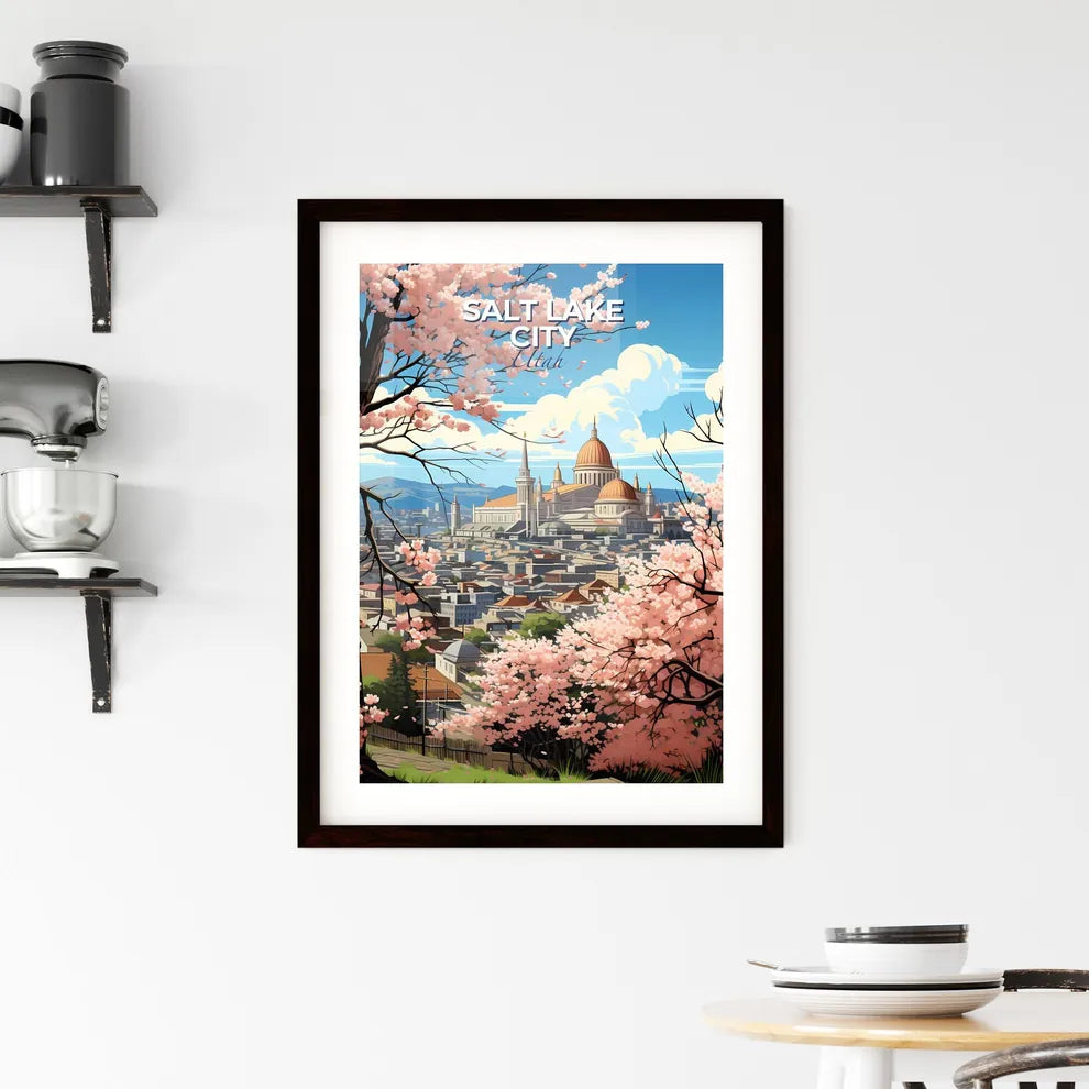 Salt Lake City, Utah, A Poster of a city with a dome and a building with a dome on top Default Title