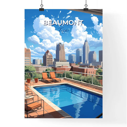 Beaumont, Texas, A Poster of a pool on a rooftop overlooking a city Default Title