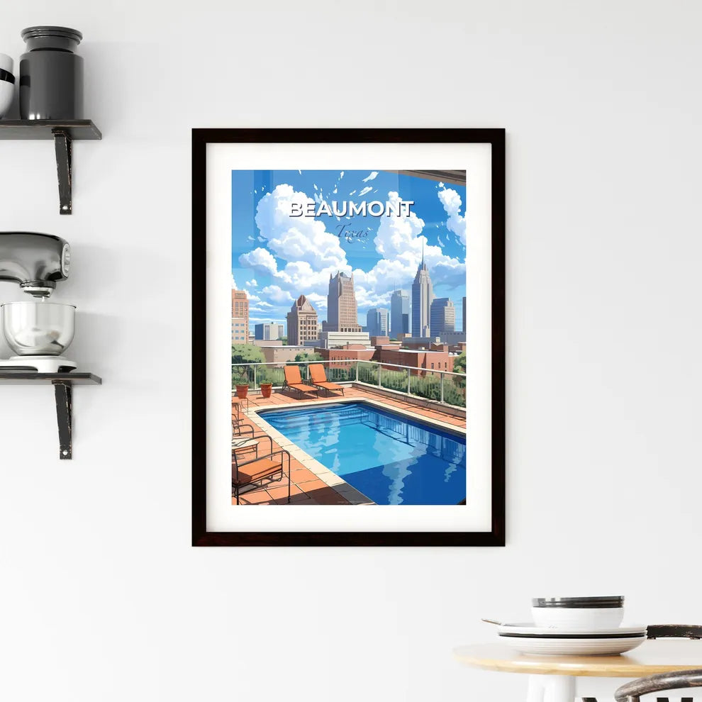 Beaumont, Texas, A Poster of a pool on a rooftop overlooking a city Default Title