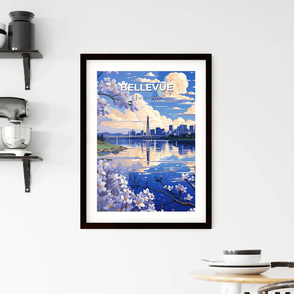 Bellevue, Washington, A Poster of a water body with a city and a bridge Default Title