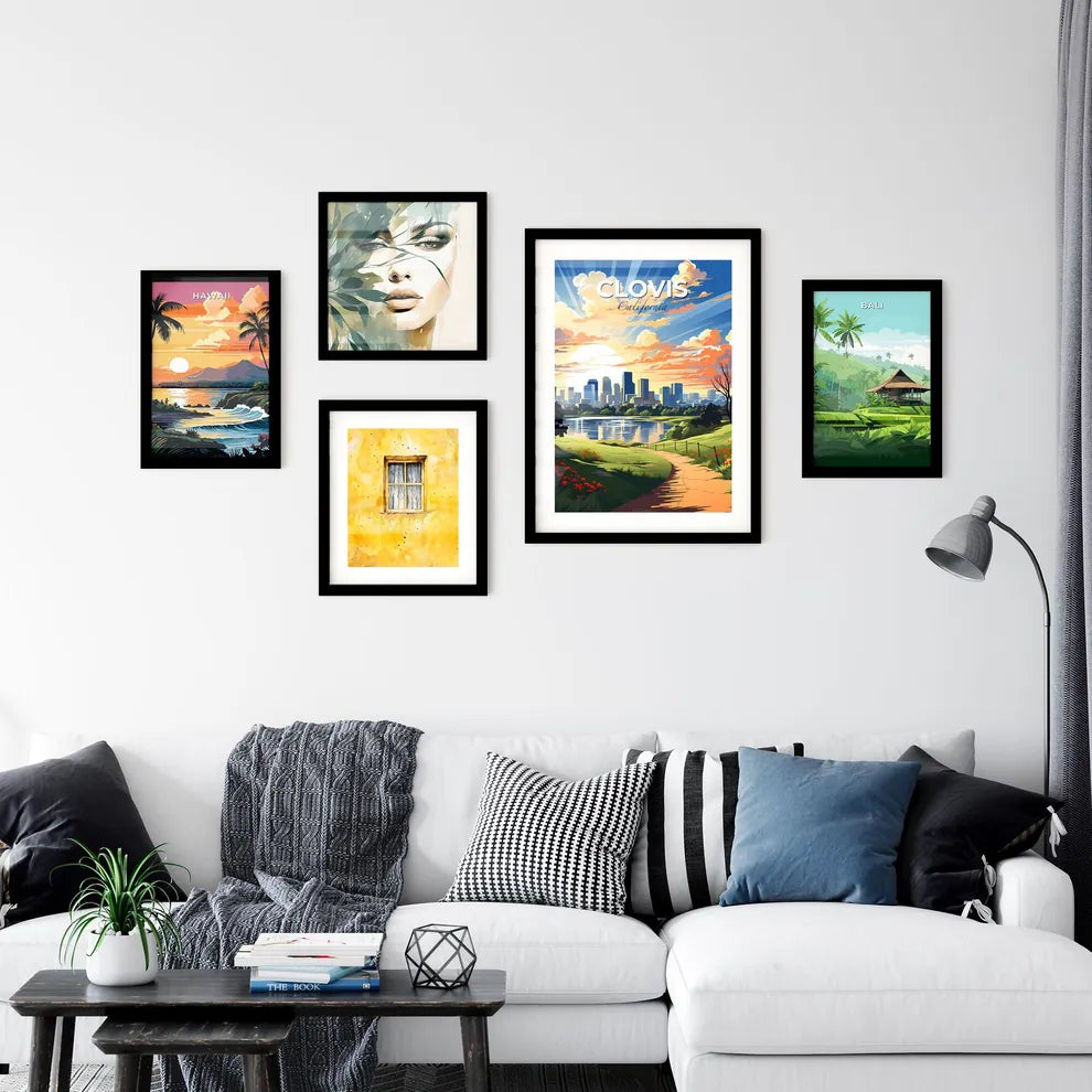 Clovis, California, A Poster of a landscape with a city and a lake Default Title