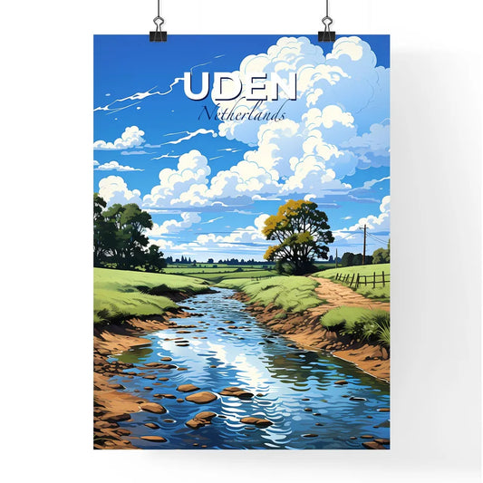 Uden, Netherlands, A Poster of a river running through a grassy field Default Title