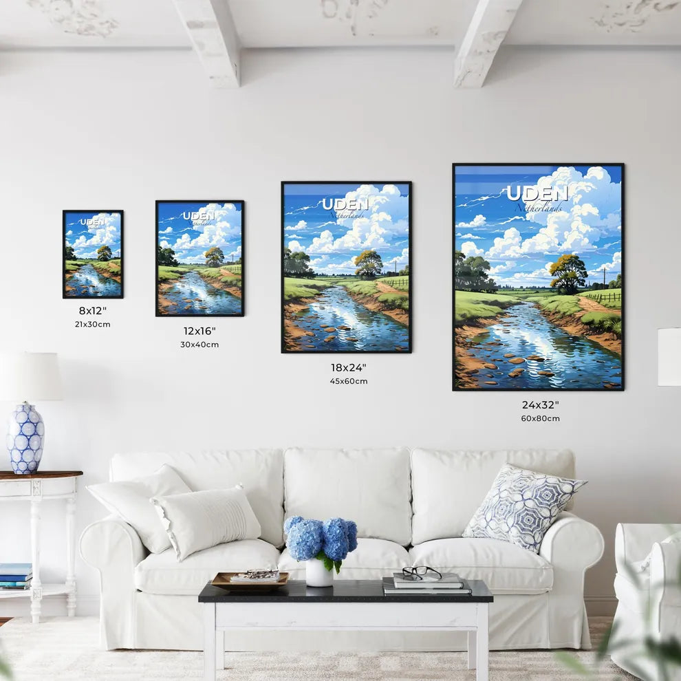 Uden, Netherlands, A Poster of a river running through a grassy field Default Title