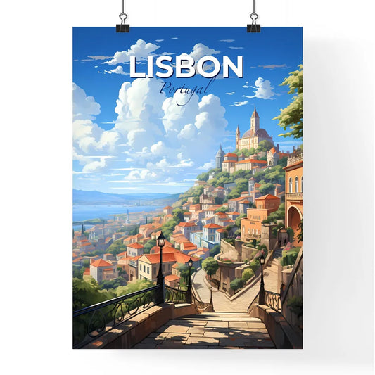 Lisbon, Portugal, A Poster of a city on a hill Default Title