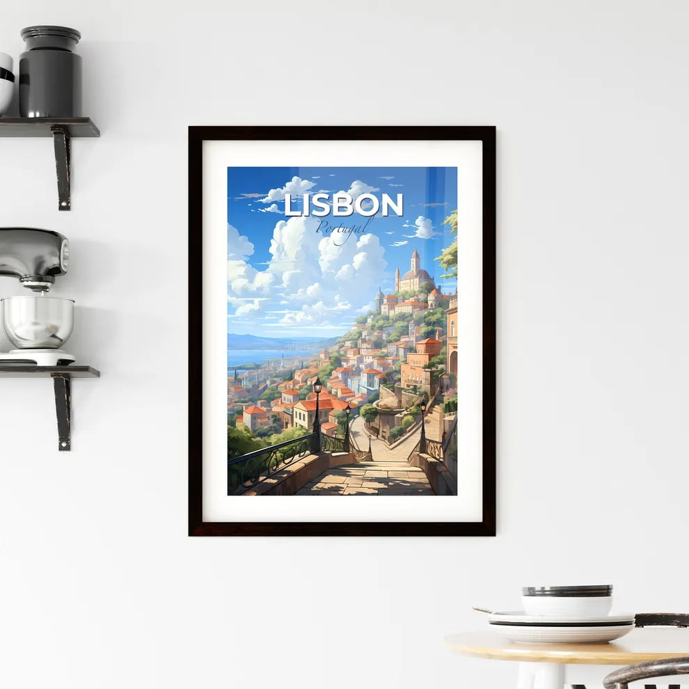Lisbon, Portugal, A Poster of a city on a hill Default Title