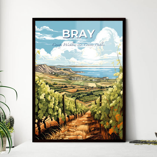 Bray, County Wicklow & County Dublin, A Poster of a landscape with a hill and a body of water Default Title