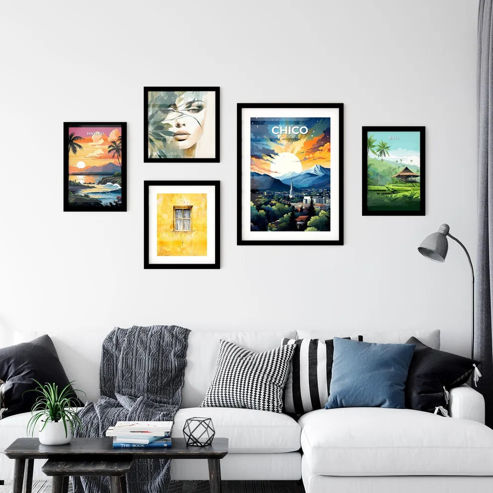 Chico, California, A Poster of a landscape of a city with mountains and trees Default Title