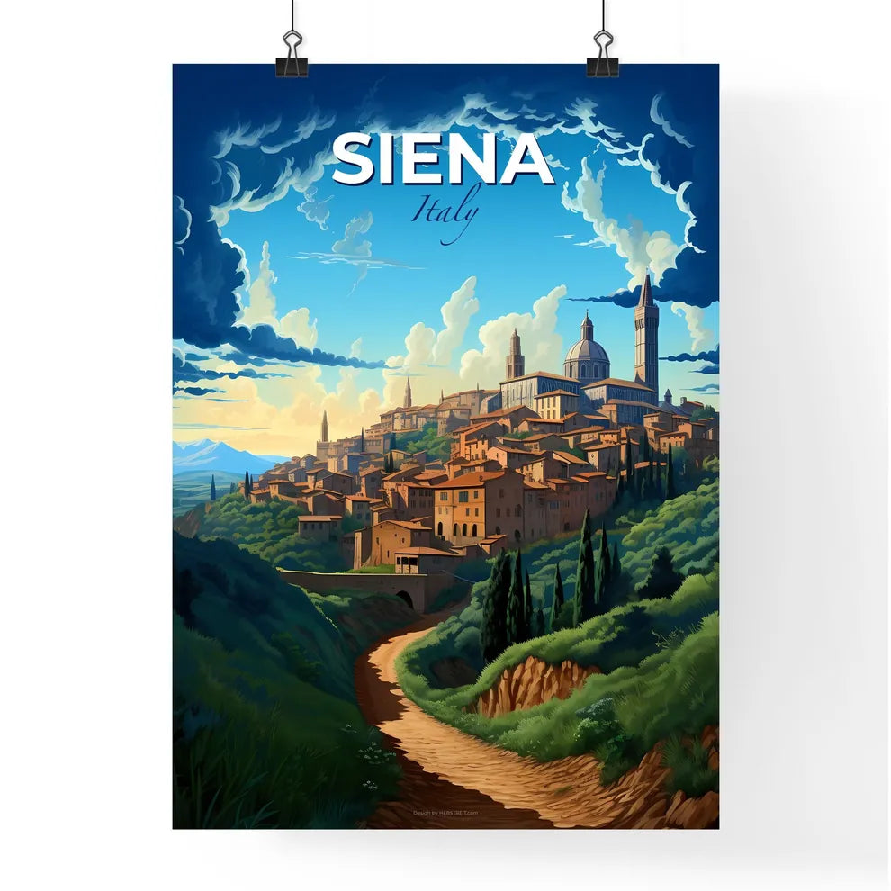 Siena, Italy, A Poster of a road leading to a town Default Title