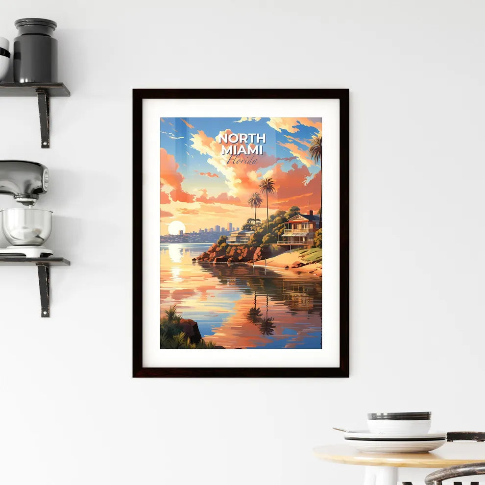 North Miami, Florida, A Poster of a house on a hill next to a body of water Default Title