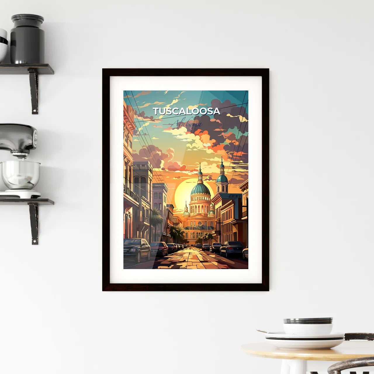 Tuscaloosa, Alabama, A Poster of a street with cars and buildings in the background Default Title